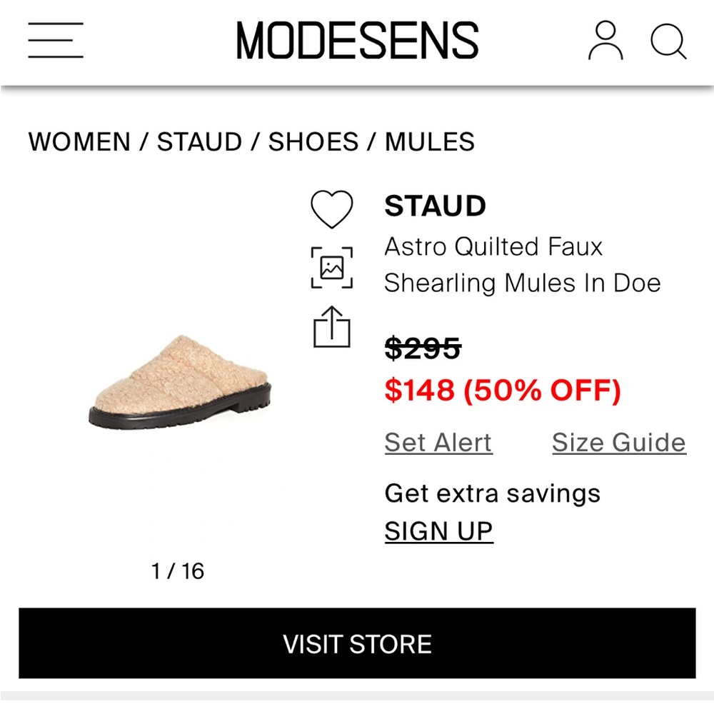 Staud Astro shearling mules